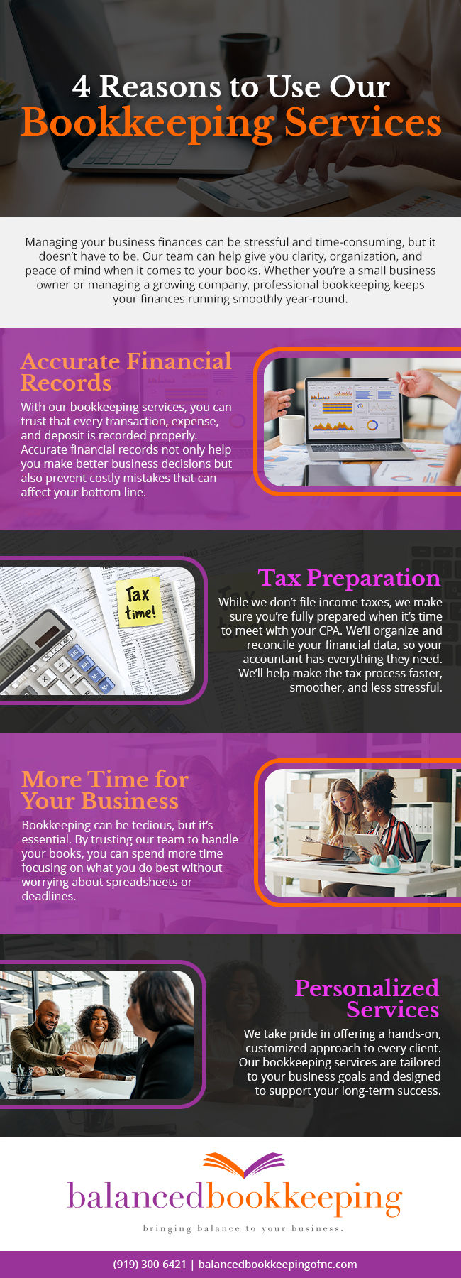 4 Reasons to Use Our Bookkeeping Services